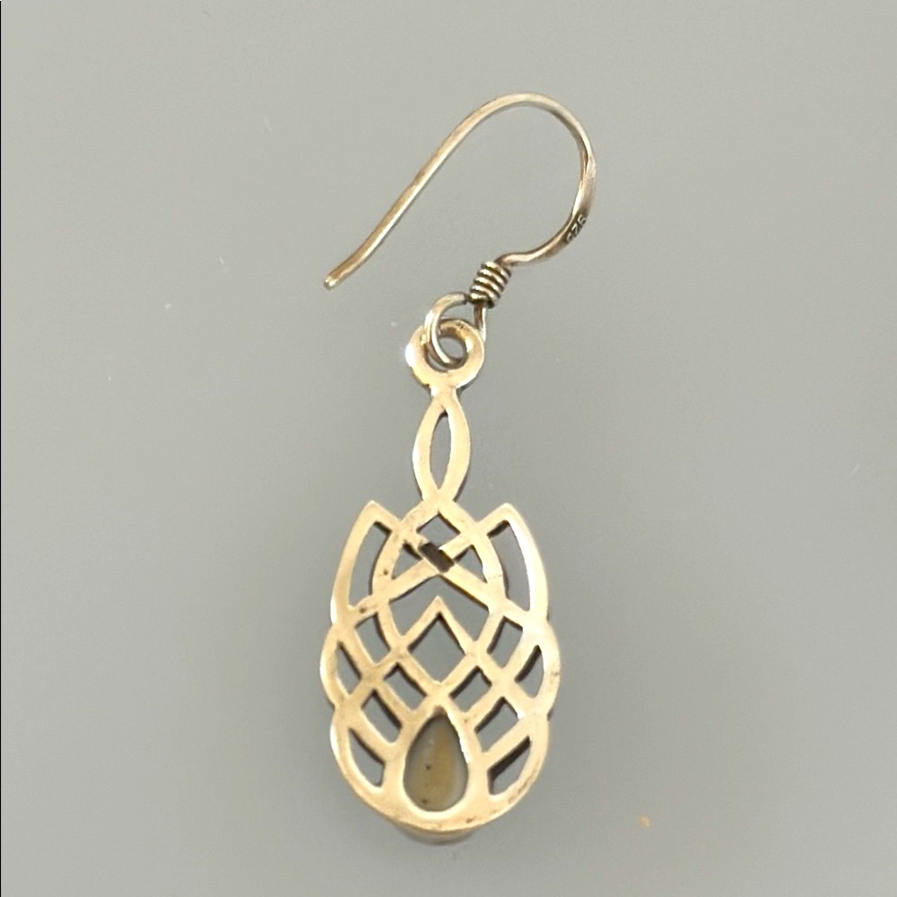 925 silver shell Intricate Silver Filigree Earrings - Picture 5 of 7